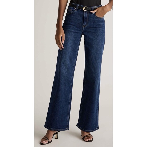 Quince Denim - QUINCE Women Bella Stretch Relaxed Wide Leg  Jeans in Midnight Blue 29 NEW